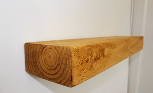 Rustic floating wooden - floating, shelf