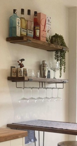 Wooden rustic shelf with - shelf,
