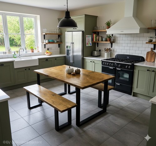 Rustic dining table with - rustic,