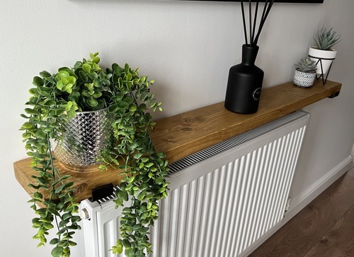 Rustic style radiator shelf - rustic,