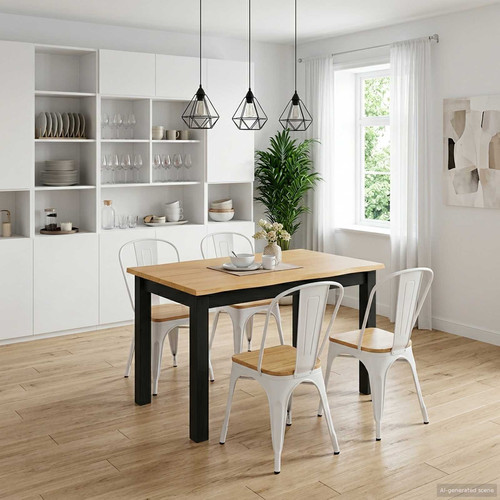 Dining table black - table, pine